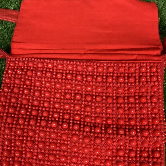 Vintage Cherry Red Candy Dot Handbag - Picture 5 of 11